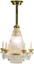 Dollhouse Miniature Chandelier, Replaceable Bulb